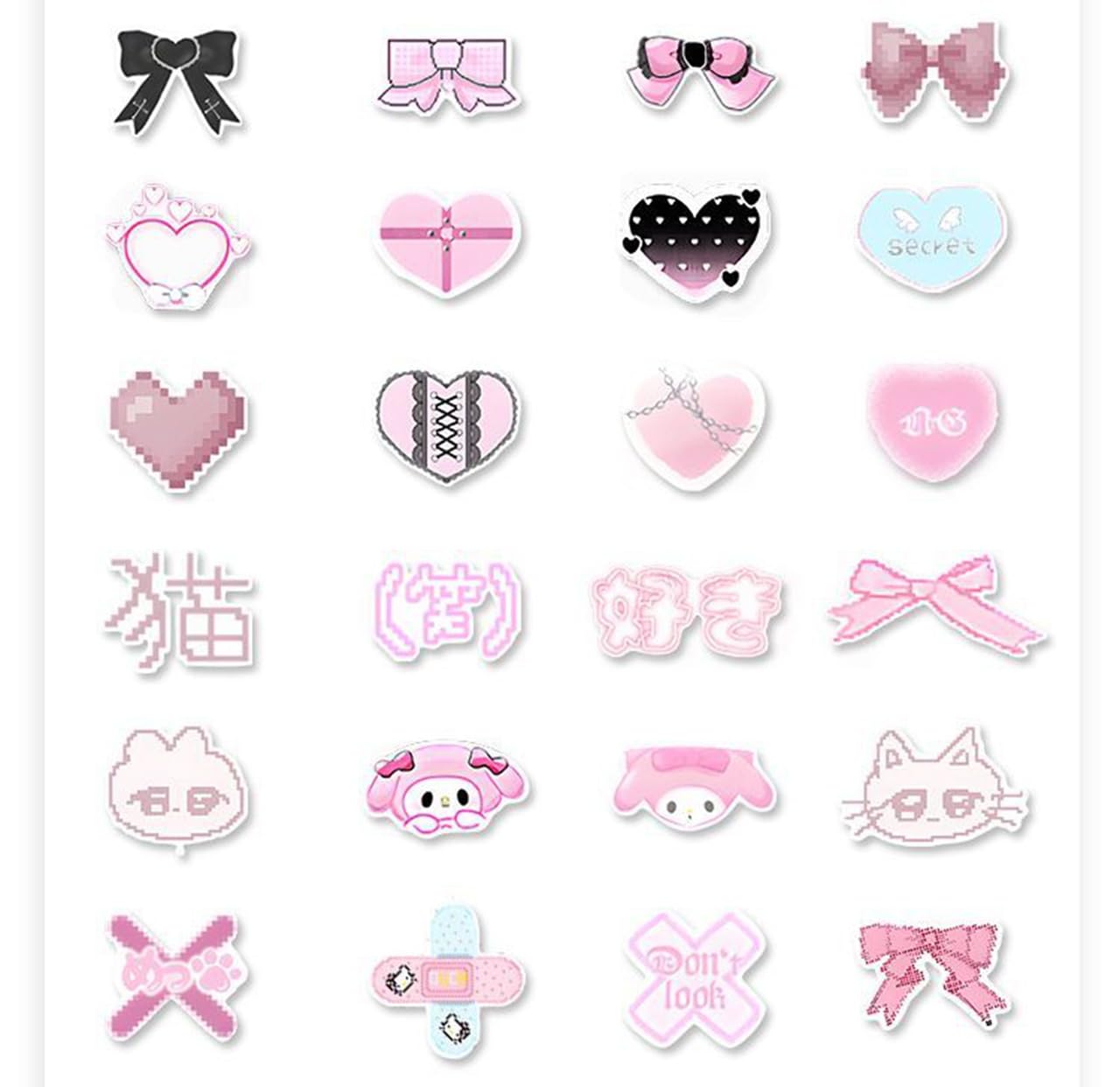 Amazon.co.jp: UWU 地雷系 ステッカー 原宿スタイル 病気 ピンク